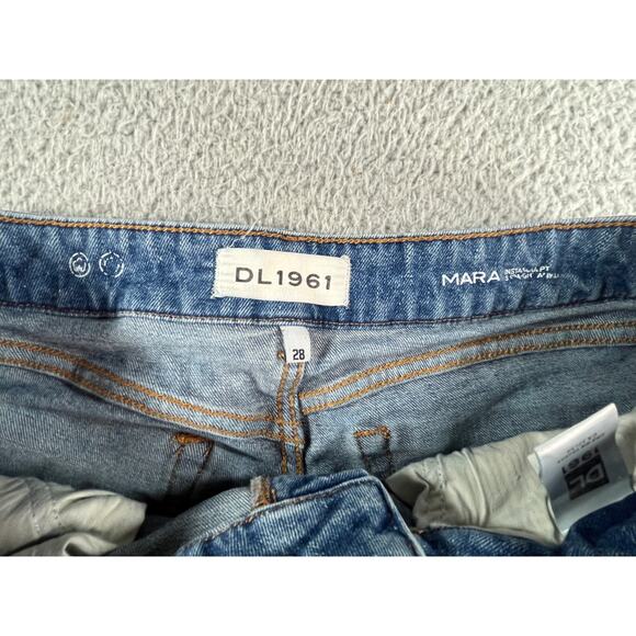 DL1961 Jeans Womens 28 Mara Instasculpt Straight Ankle Gravity Frayed Hem Mid - Picture 2 of 9